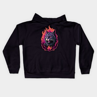 the demon cat vector Kids Hoodie